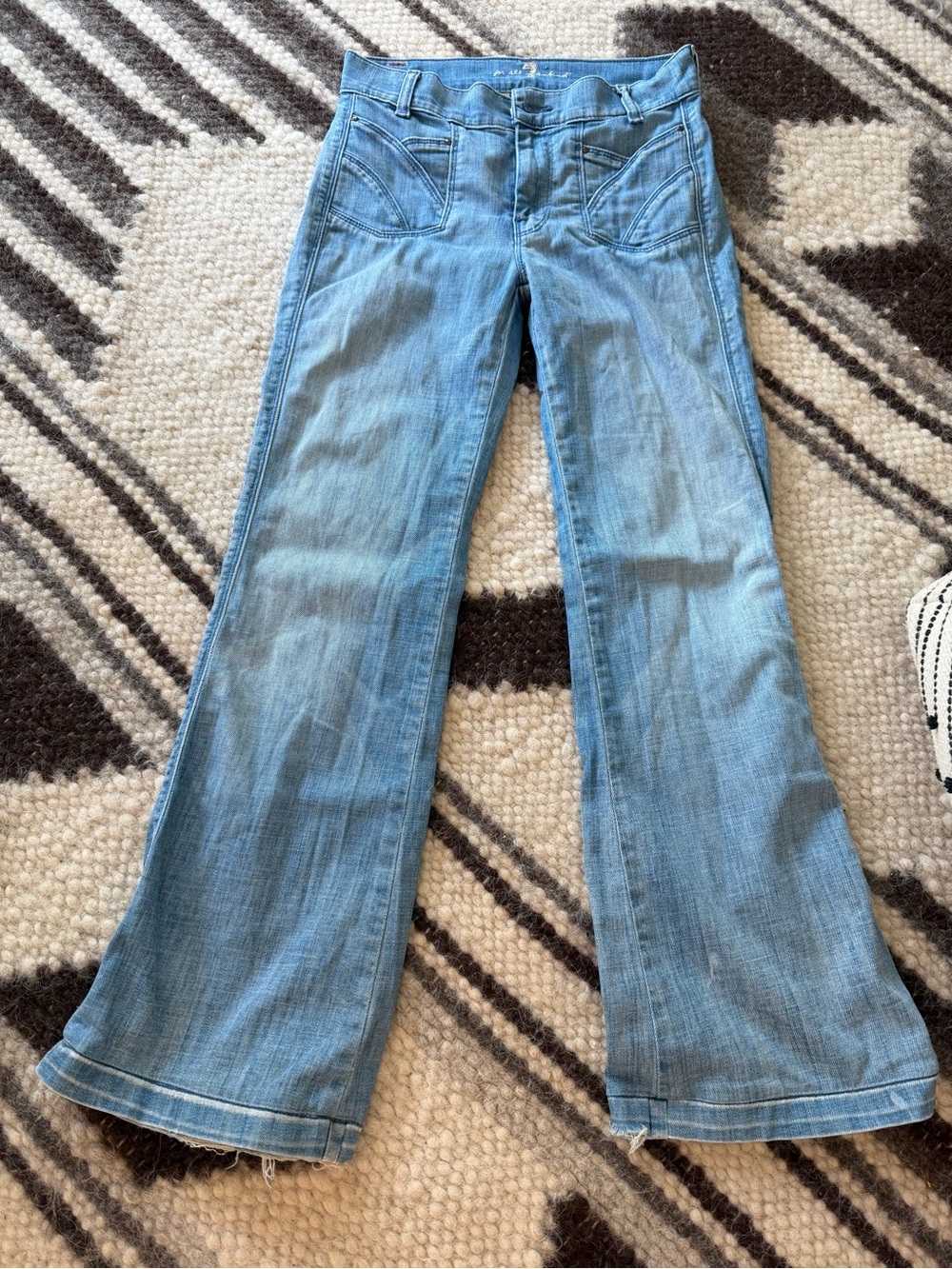 7 For All Mankind Light Blue Women's Flared Jeans